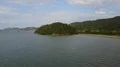 Drone shot aerial coastline beach and hills landscape of Flores - Indonesia 4k or 4k+ Resolution