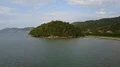Drone shot aerial coastline beach and hills landscape of Flores - Indonesia 4k or 4k+ Resolution