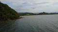 Drone shot aerial coastline beach and hills landscape of Flores - Indonesia 4k or 4k+ Resolution