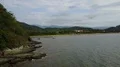 Drone shot aerial coastline beach and hills landscape of Flores - Indonesia 4k or 4k+ Resolution