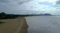 Drone shot aerial coastline beach and hills landscape of Flores - Indonesia 4k or 4k+ Resolution