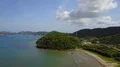 Drone shot aerial coastline beach and hills landscape of Flores - Indonesia 4k or 4k+ Resolution