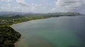 Drone shot aerial coastline beach and hills landscape of Flores - Indonesia 4k or 4k+ Resolution