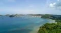 Drone shot aerial coastline beach and hills landscape of Flores - Indonesia Photo