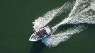 Drone Shot, Aerial Following A Wake Boarder Stock Footage