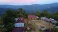 Drone shot aerial jungle mountain peak village in beautiful Indonesia 4k or 4k+ Resolution