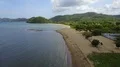 Drone shot aerial local coastline beach hills landscape of Flores - Indonesia 4k or 4k+ Resolution