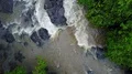 Drone shot aerial top view rocks waterfall in tropic rainforest Bali 4k 4k or 4k+ Resolution