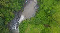 Drone shot aerial top view waterfall in tropic palm tree rainforest Bali 4k 4k or 4k+ Resolution