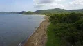 Drone shot aerial wild coastline beach and hills landscape of Flores - Indonesia 4k or 4k+ Resolution