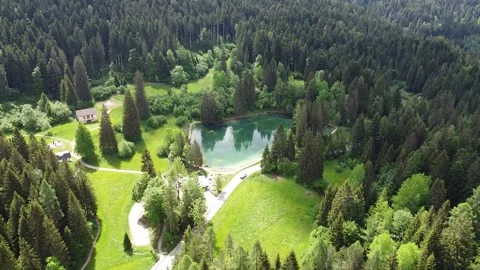 Drone shot of an Alpine lake Stock Footage 209151470