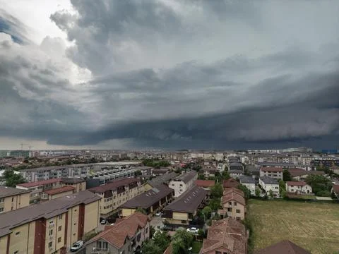 Drone shot of an Arcus cloud phenomenon Stock Photos