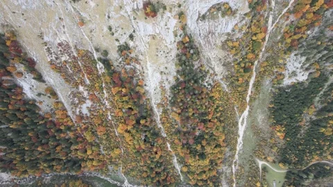 Drone Shot Of The Austrian Alps Mountain in Salzkammergut called Schafberg Stock Footage 220582863