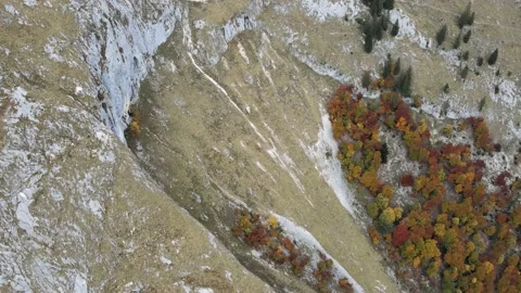 Drone Shot Of The Austrian Alps Mountain in Salzkammergut called Schafberg Stock Footage 220597433