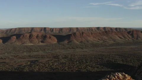 Drone shot, backwards over a rock wall Stock Footage 191065669