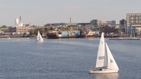 Drone Shot, Baltimore Inner Harbor Stock Footage 99060752