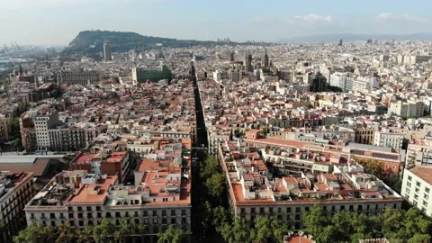 Drone shot Barcelona Stock Footage 164143811