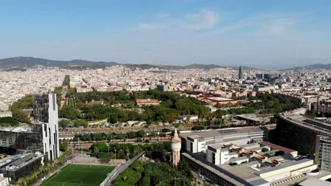 Drone shot Barcelona Video stock 164143818