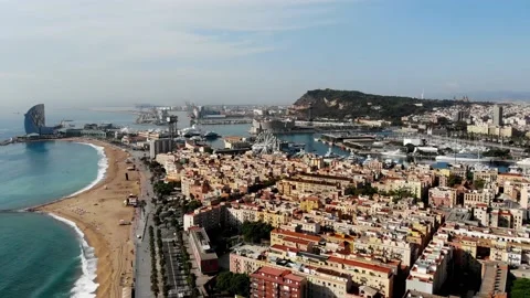 Drone shot Barcelona Video stock 164145397