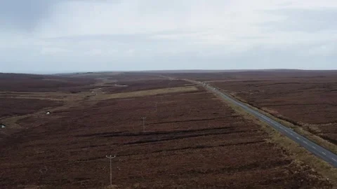 Drone shot of the Barvas moor on the Hebrides Stock Footage 327533656