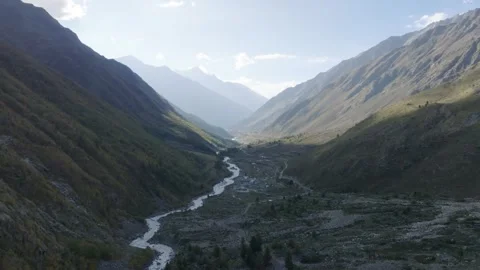 Drone shot baspa valley 스톡 동영상 333054956
