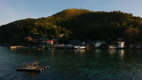 A drone shot of a bay in Philippines 스톡 동영상 109796489