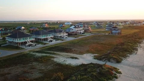 Drone Shot of Beach Houses Stock Footage
