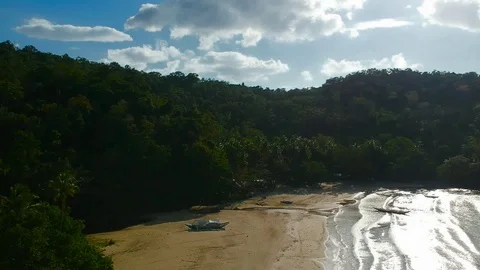 A drone shot of a beach in Philippines Video stock 109812273