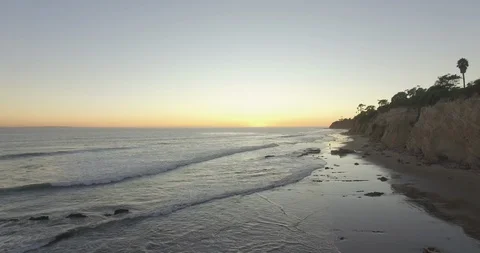 Drone Shot Beach Sunset Stock Footage 102367511