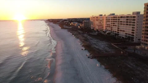 Drone shot on Beach sunset Stock Footage 278546531