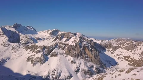 Drone shot of a beautiful mountain range in Durmitor, Montenegro Stock Footage 166748049
