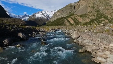 Drone shot of beautiful river in central Chile. Stock Footage 86879689