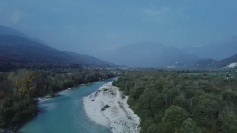 Drone shot of Beautiful river Stock Footage 214400308