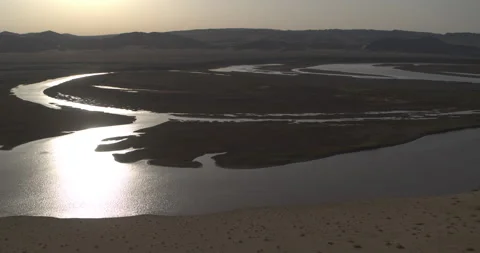Drone shot of beautiful river in Gansu, China Stock Footage 149308405