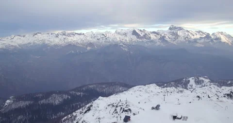 Drone Shot Of Beautiful Winter Landscape Stock Footage 140318051