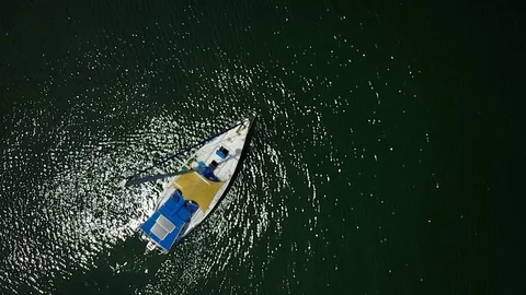Drone shot of boat Stock Footage 105703350
