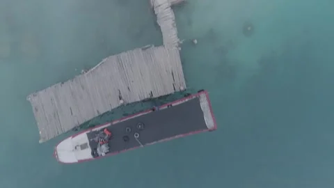 A drone shot for boat in island Stock Footage 130424042