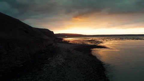 Drone shot at Brean Down, Burnham-On-Sea, UK. Stock Footage 308423305