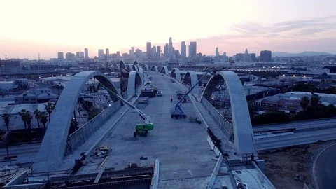 Drone Shot Bridge in construction Stock Footage 236534738