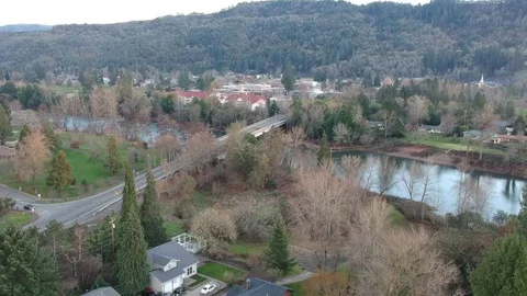 Drone Shot of Bridge Over River Video stock 84081983