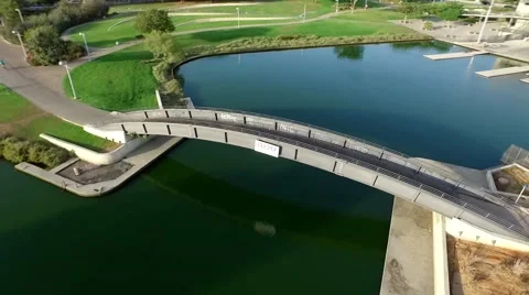 Drone shot Bridge over water Stock Footage 55868832