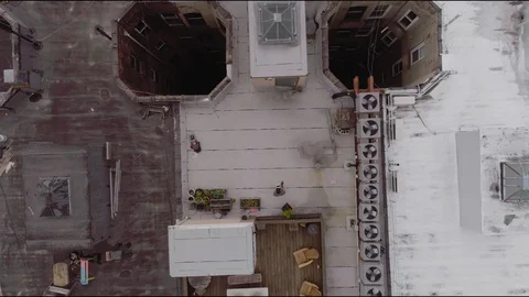 Drone shot of Brooklyn Rooftops Stock Footage 90907982