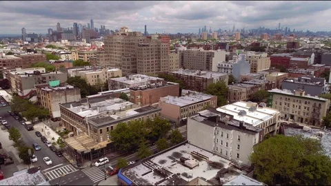 Drone shot of Brooklyn Rooftops Stock Footage 90908148
