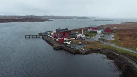 Drone shot of the Callanish BASF pharmaceutical facility Stock Footage 328483099
