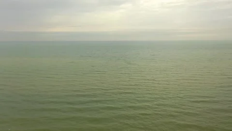 Drone shot of calm water surface Lake Michigan minimal background 4K Stock-Footage 331577421
