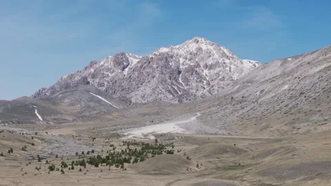 Drone shot of Campo Imperatore Stock Footage 277997265
