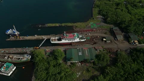 Drone shot captures a small section of a harbour. 스톡 동영상 335588510