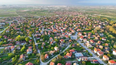 Drone shot capturing the rural charm of Belashtitsa Video stock 307587942