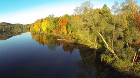 Drone shot of cascading water down a river Video stock 63866145