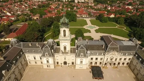 A drone shot of a castle 스톡 동영상 115926402